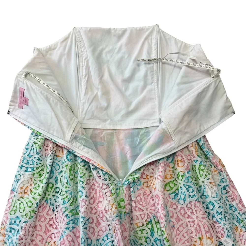 LILLY PULITZER LOTTIE STRAPLESS with Salisbury lace overlay dress size 8 EUC - Picture 5 of 7